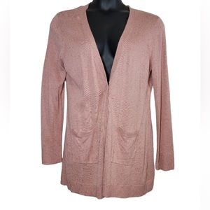 Stitch Fix Stitches&Stripes Pink Tight Knit Long Cardigan Sz XL